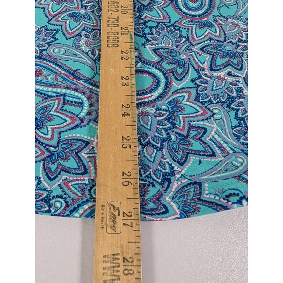 Coolibar Rash Guard Shirt Womens Small Blue Paisley Lace Up UPF 50+ Swim Top - Picture 9 of 11